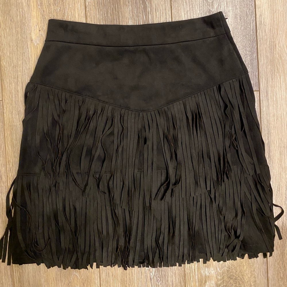 NWT Miami Black Fringe Mini Skirt XS